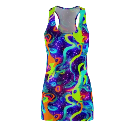 Stellar Splash on a Racerback Dress