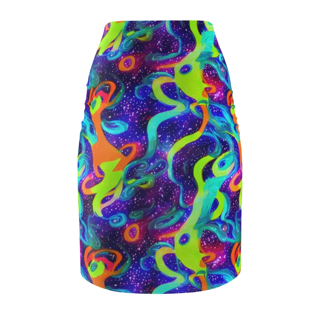Stellar Splash on Pencil Skirt — Back