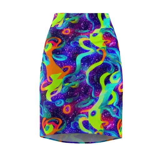 Stellar Splash on a Pencil Skirt