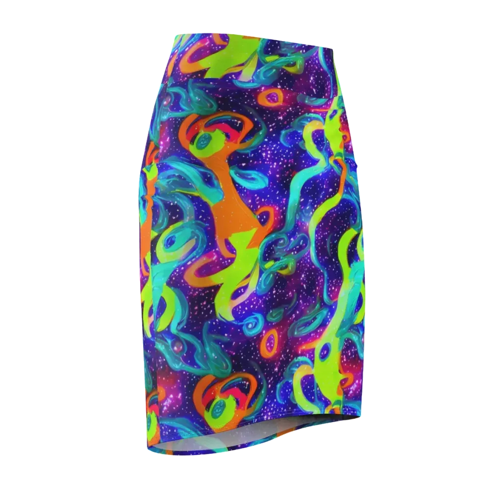 Stellar Splash on Pencil Skirt — Front Side