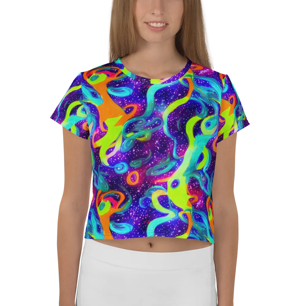 Stellar Splash on Crop Tee — Front