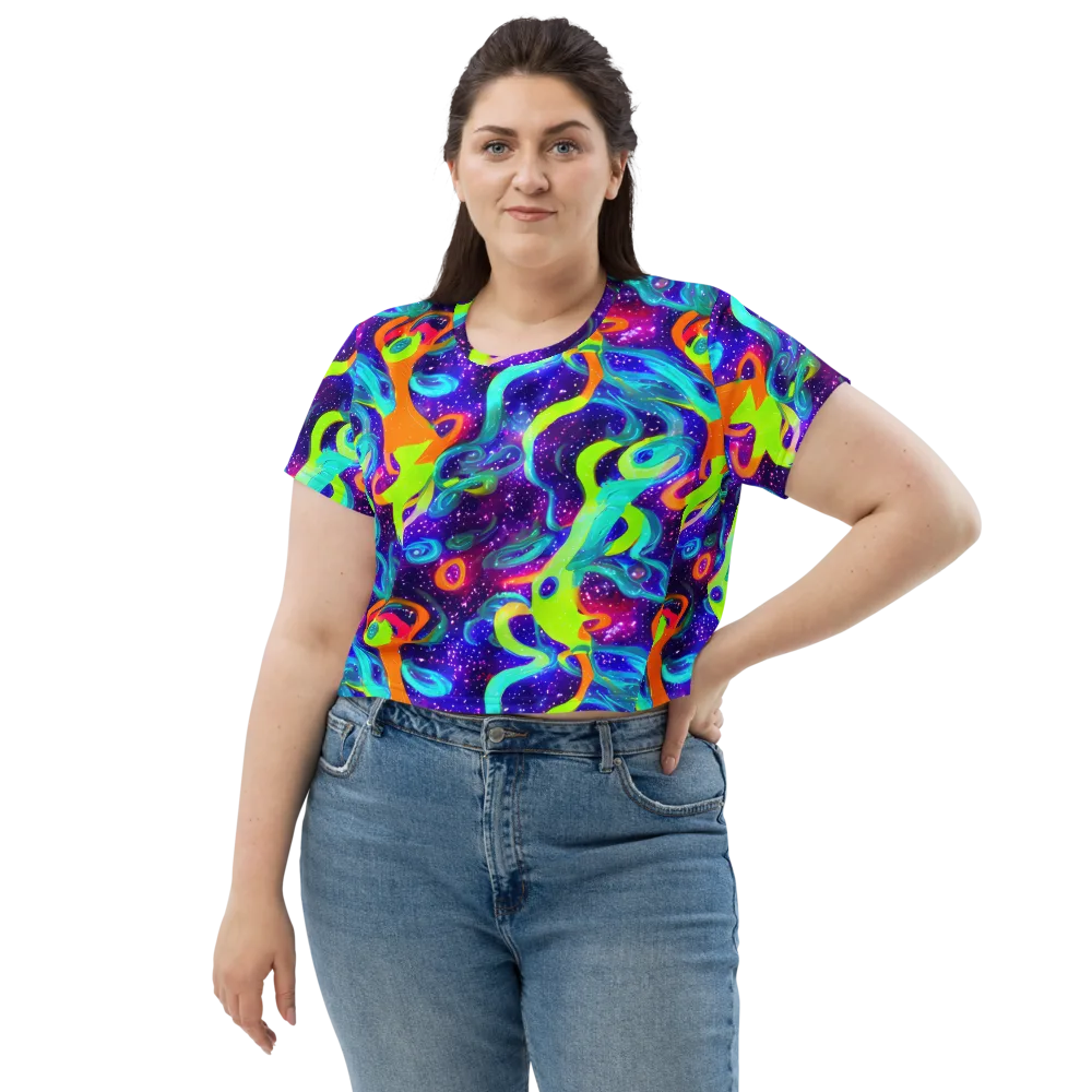 Stellar Splash on Crop Tee — Front