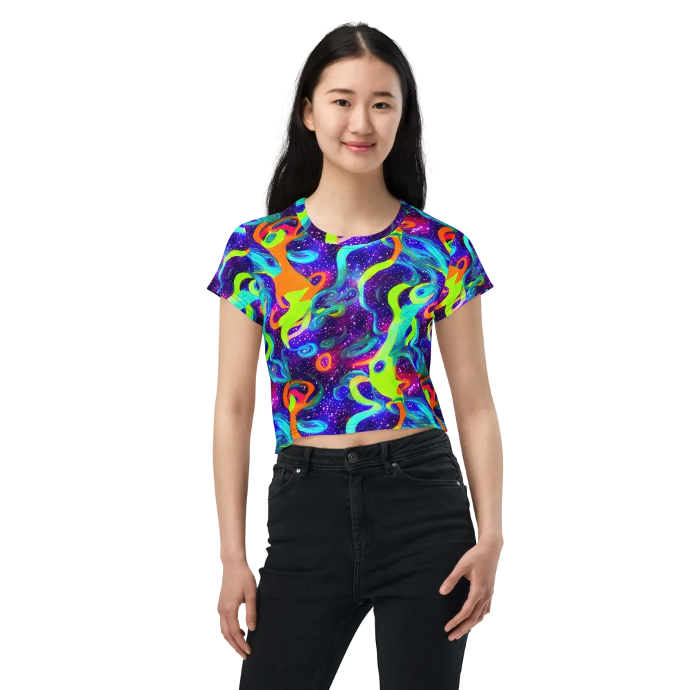 Stellar Splash on Crop Tee — Front