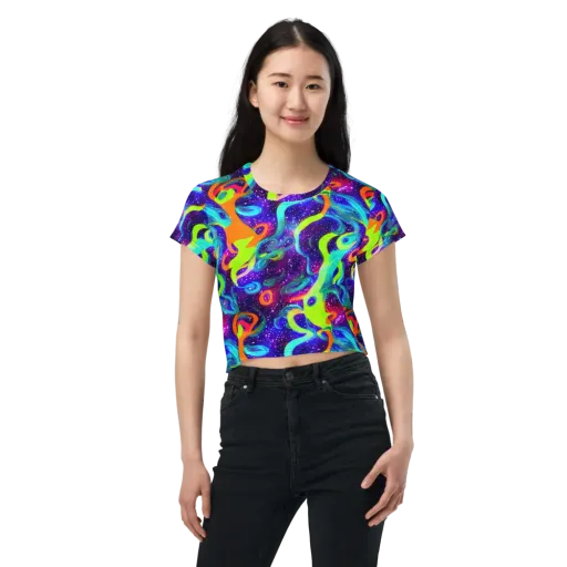 Stellar Splash on a Crop Tee
