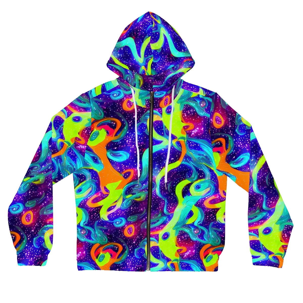 Stellar Splash on Women's Full-Zip Hoodie — Front