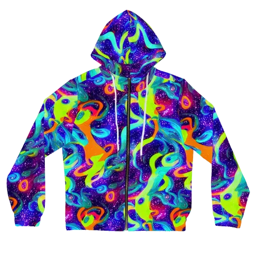 Stellar Splash on a Women's Full-Zip Hoodie