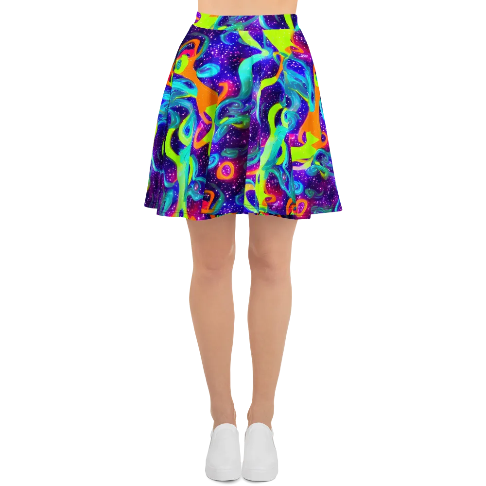 Stellar Splash on Skater Skirt — Front