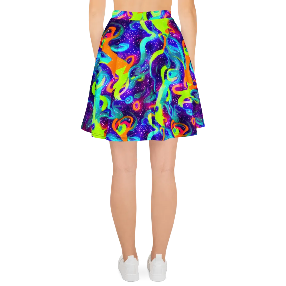 Stellar Splash on Skater Skirt — Back