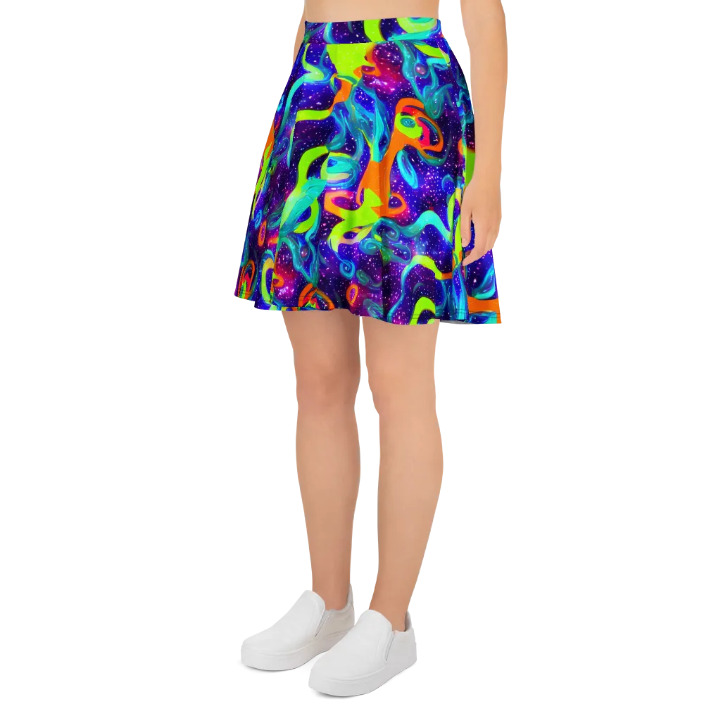 Stellar Splash on Skater Skirt — Left