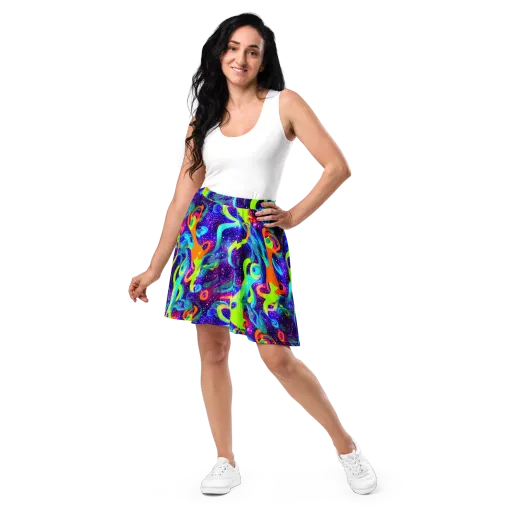 Stellar Splash on a Skater Skirt