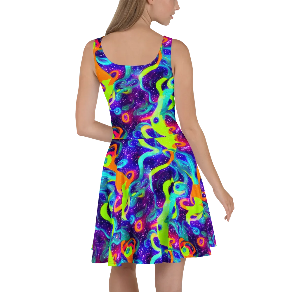 Stellar Splash on Skater Dress — Back