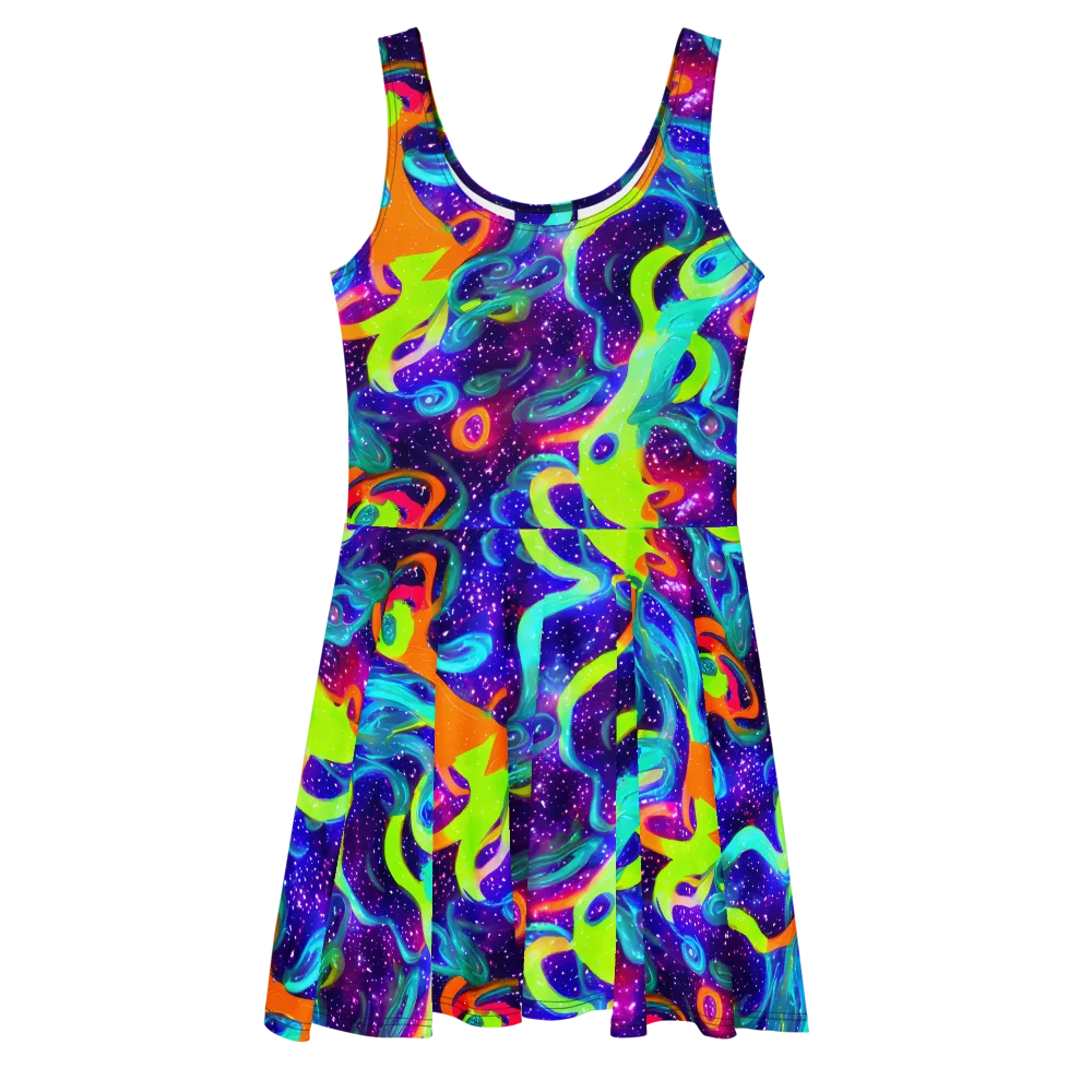 Stellar Splash on Skater Dress — Front