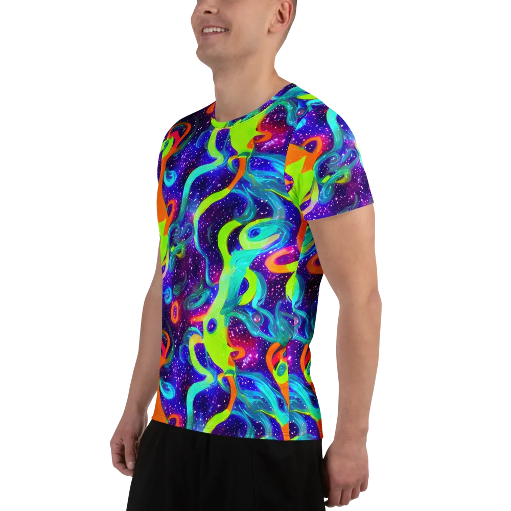 Stellar Splash on Men's Athletic T-Shirt — Left