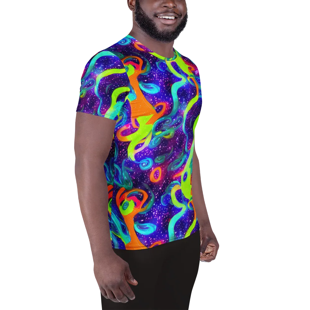 Stellar Splash on Men's Athletic T-Shirt — Right