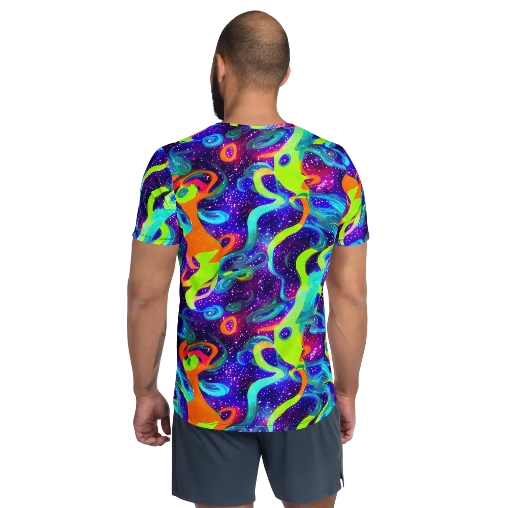 Stellar Splash on Men's Athletic T-Shirt — Back