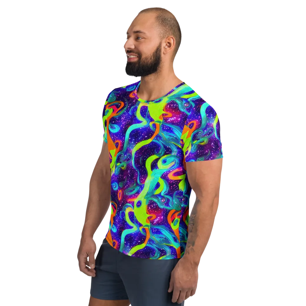 Stellar Splash on Men's Athletic T-Shirt — Left