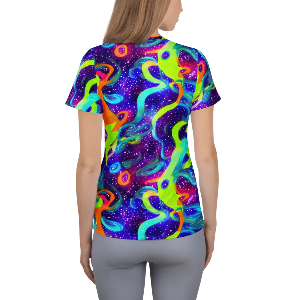 Stellar Splash on Women's Athletic T-Shirt — Back
