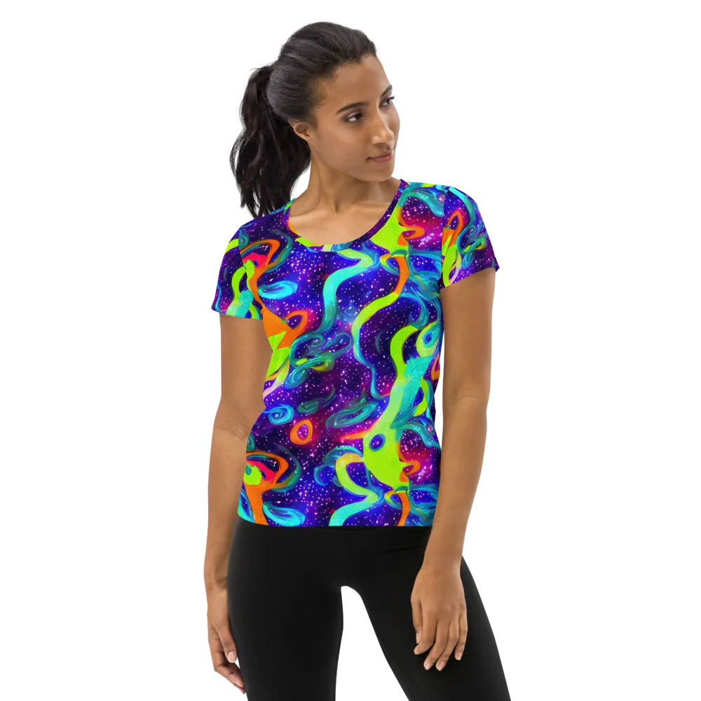 Stellar Splash on Women's Athletic T-Shirt — Front