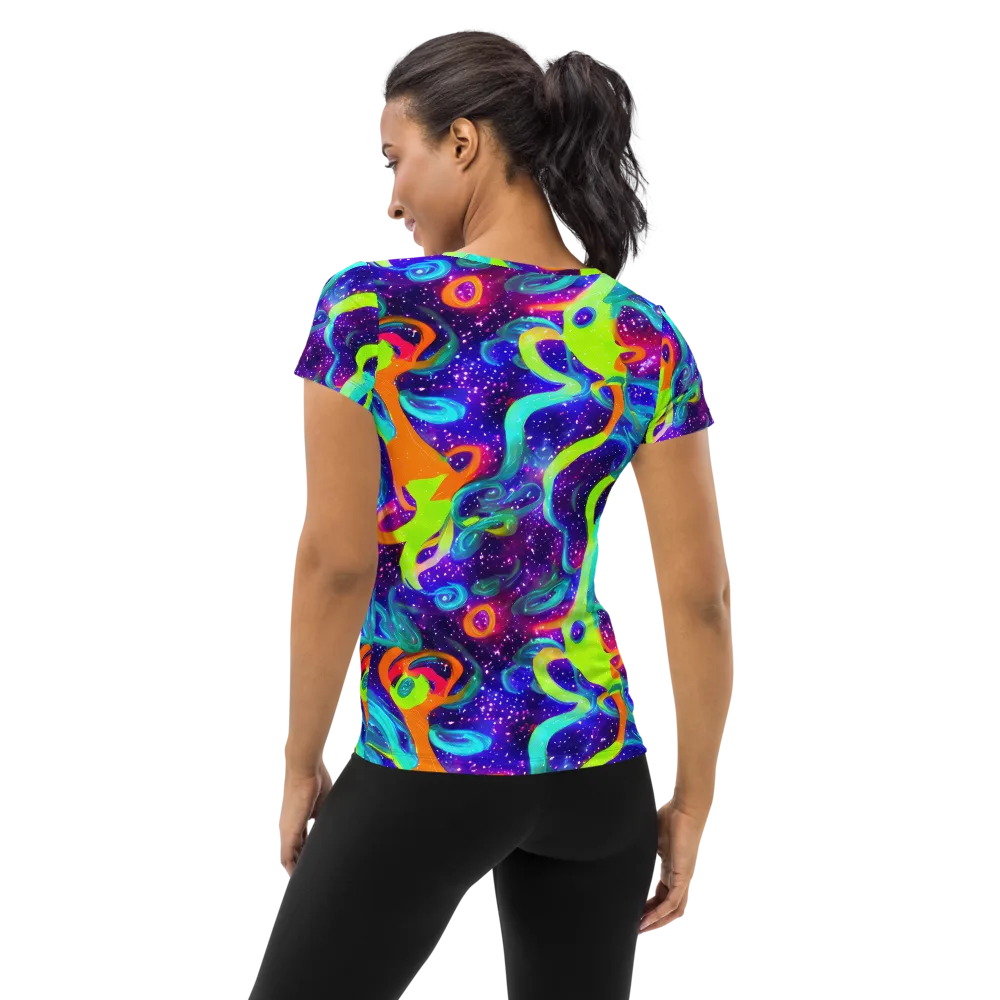 Stellar Splash on Women's Athletic T-Shirt — Back
