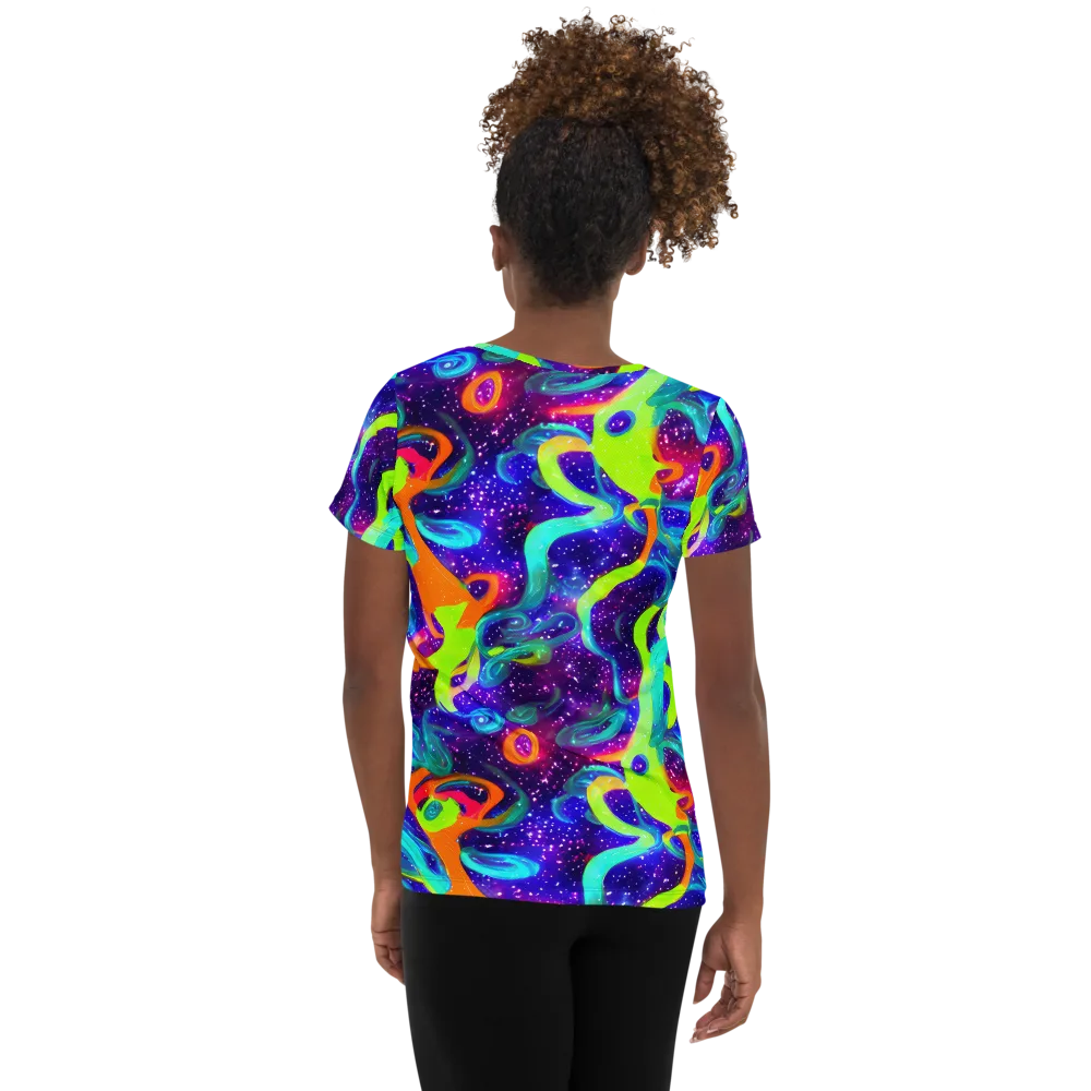 Stellar Splash on Women's Athletic T-Shirt — Back