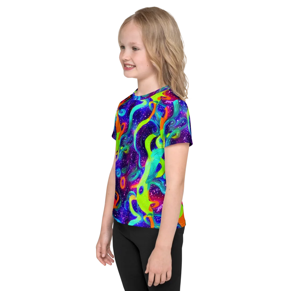 Stellar Splash on Kids Crew Neck T-Shirt — Left
