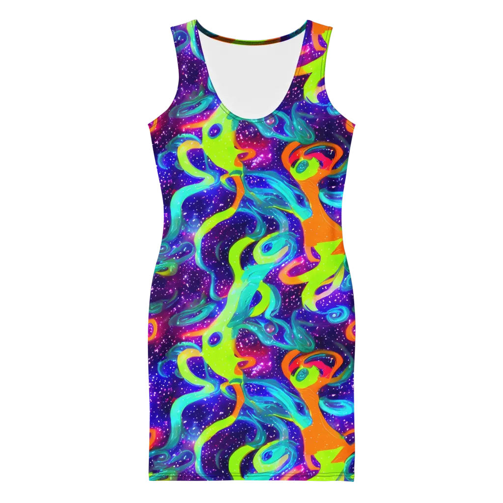 Stellar Splash on Bodycon Dress — Front