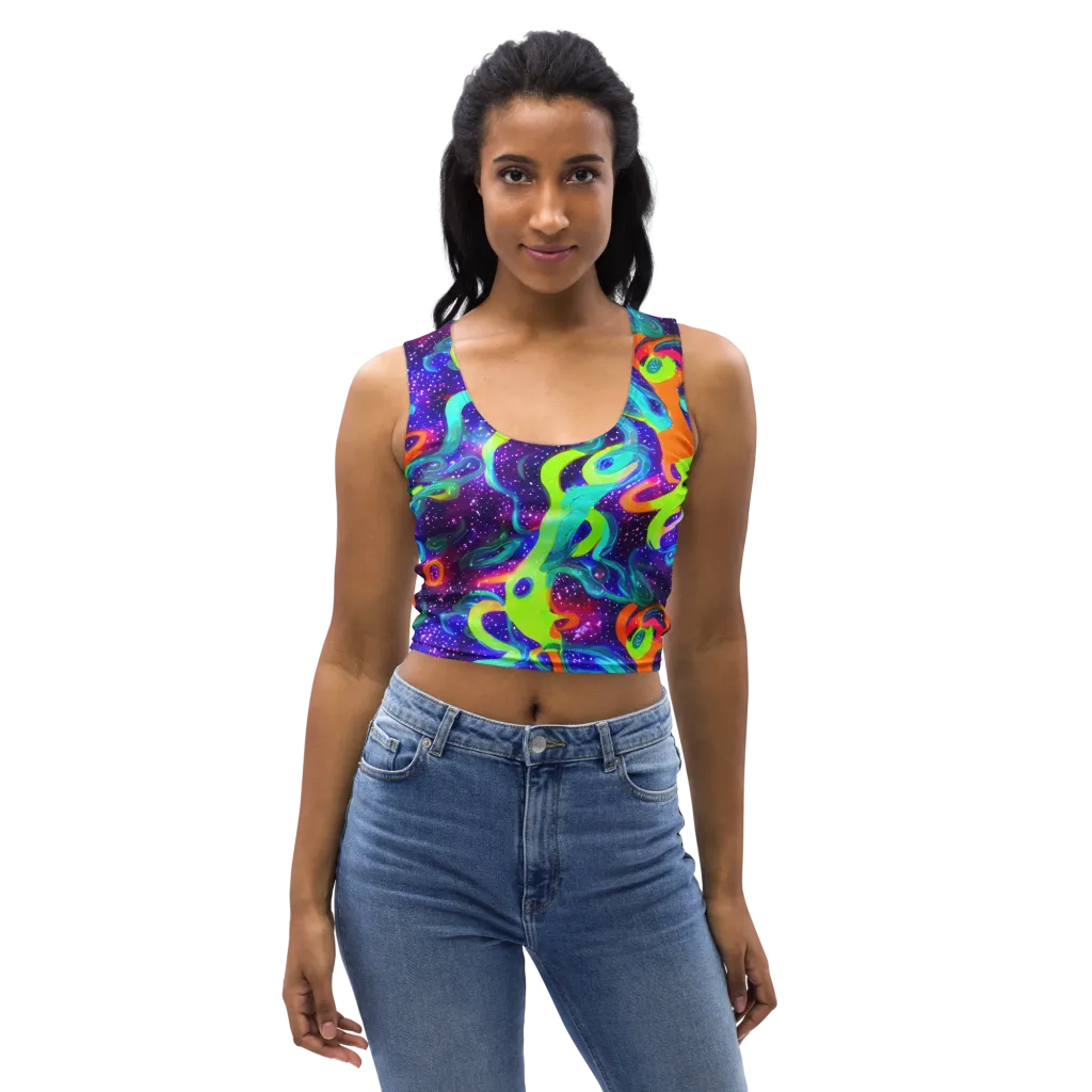 Stellar Splash on Crop Top — Front
