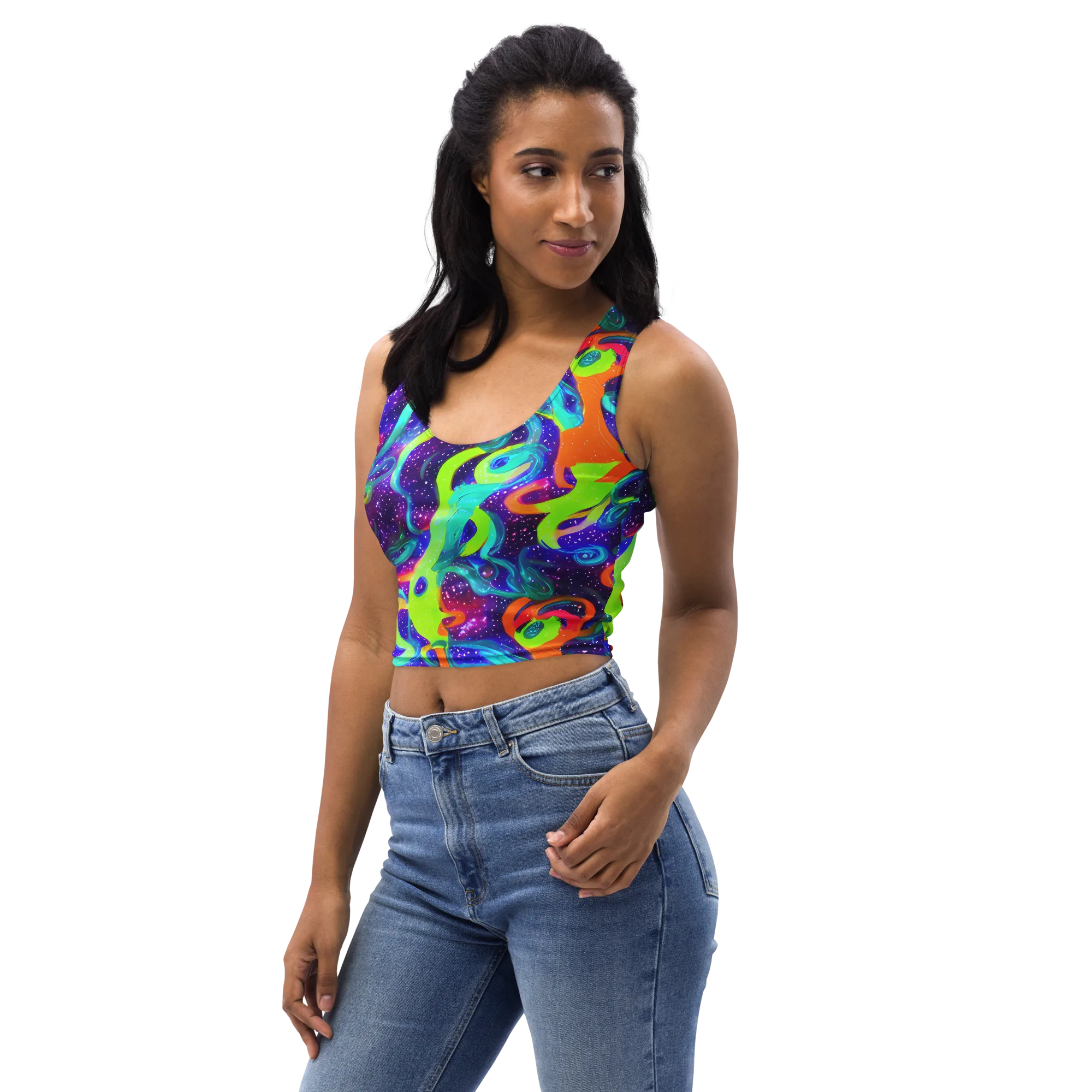 Stellar Splash on Crop Top — Left Front