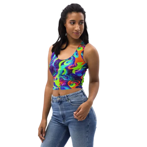 Stellar Splash on a Crop Top