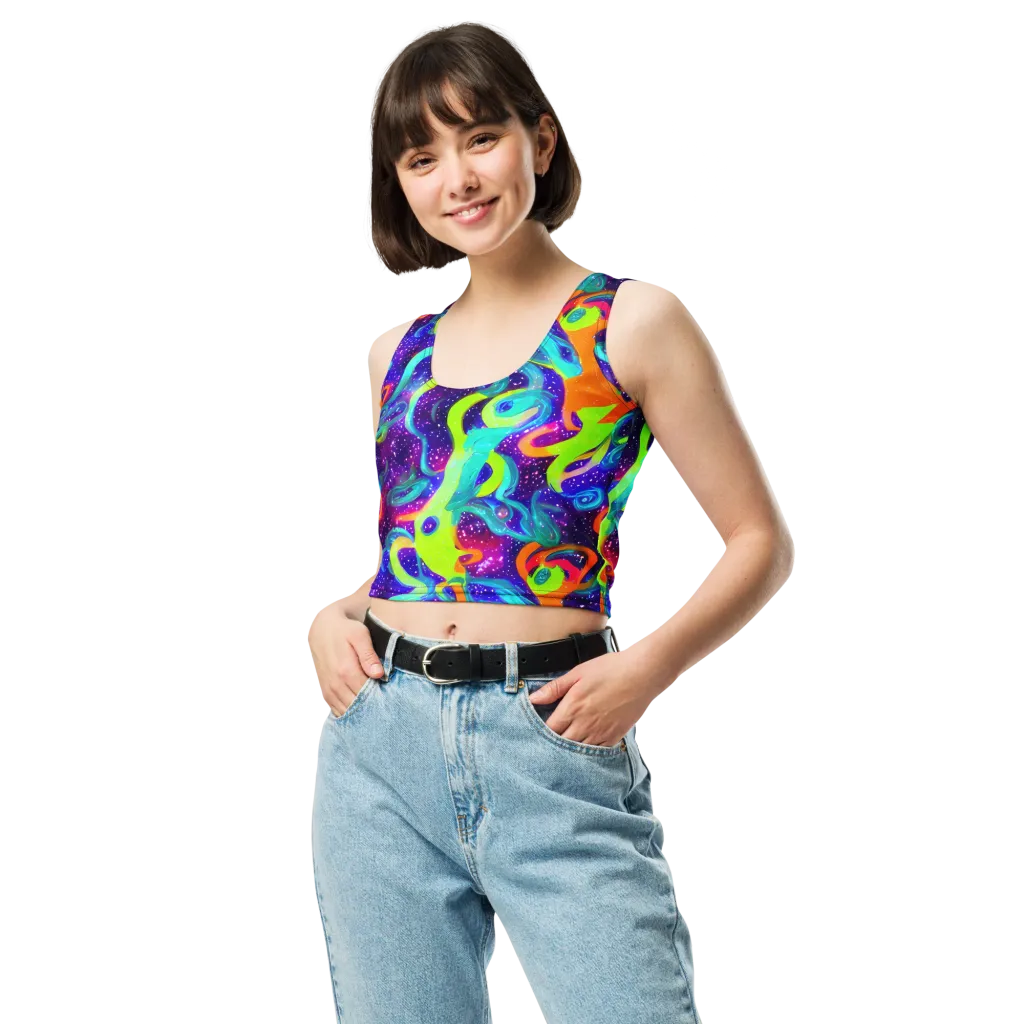 Stellar Splash on Crop Top — Front