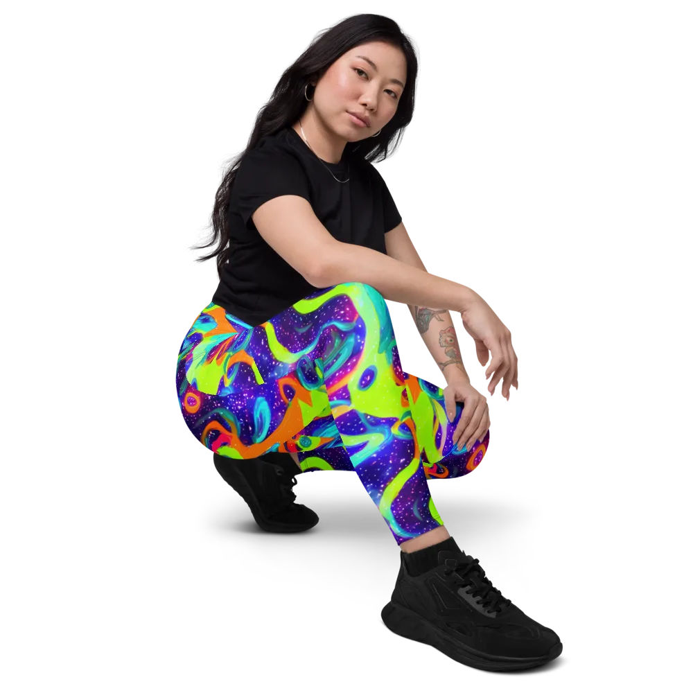 Stellar Splash on Leggings with Pockets — Right Front