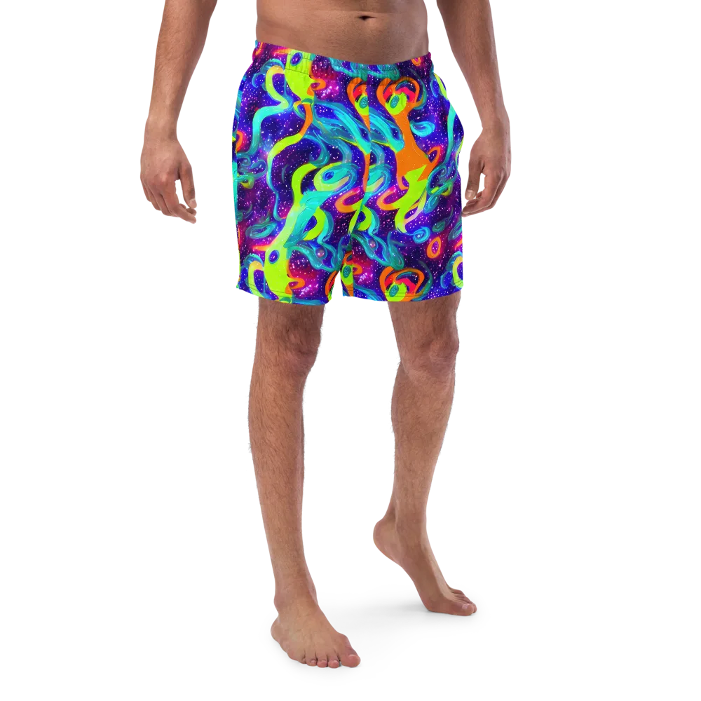 Stellar Splash on Swim Trunks — Front
