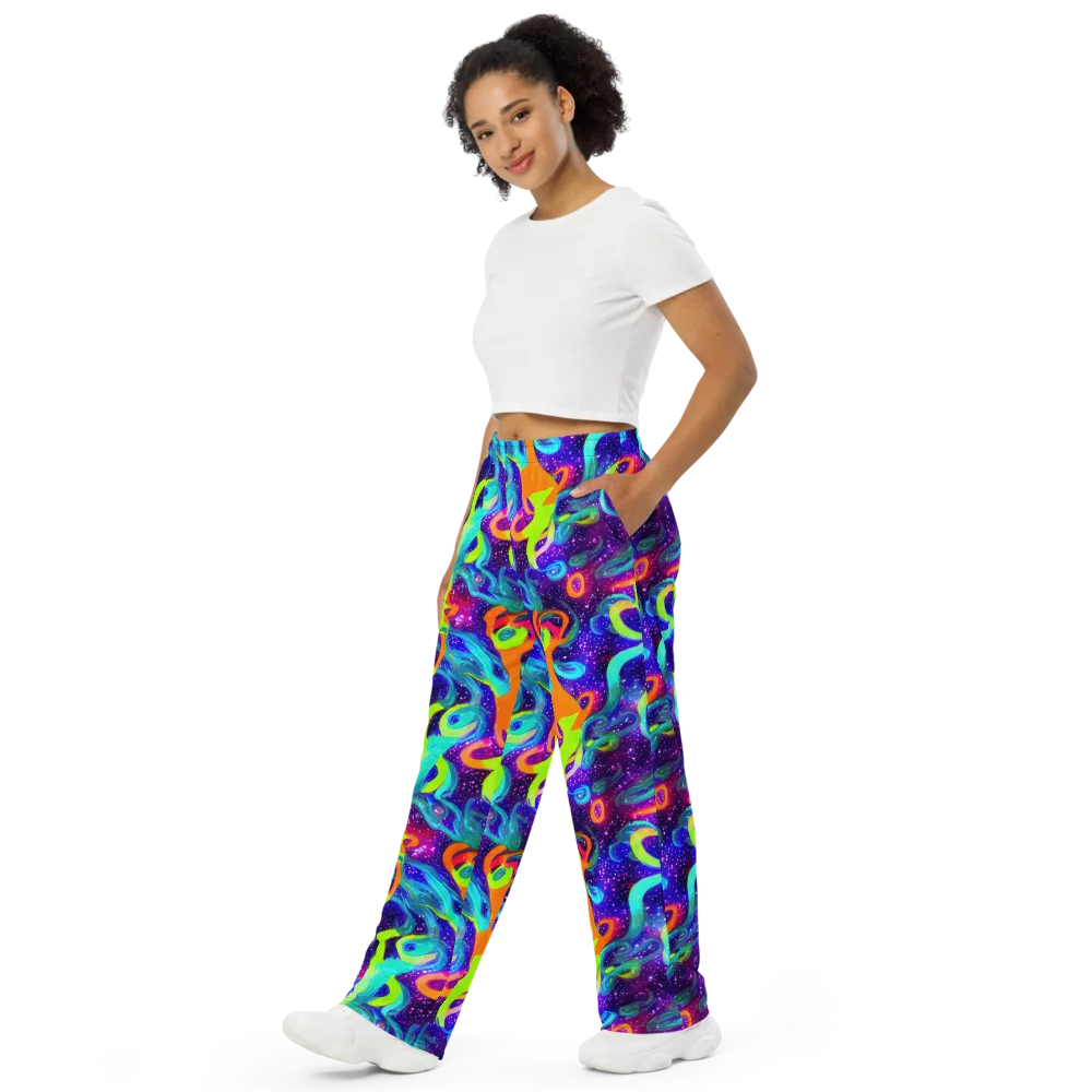 Stellar Splash on Wide-Leg Pants — Left Front