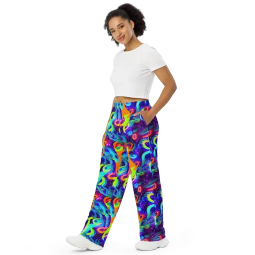 Stellar Splash on a Wide-Leg Pants