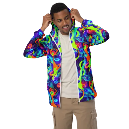 Stellar Splash on a Men's Windbreaker