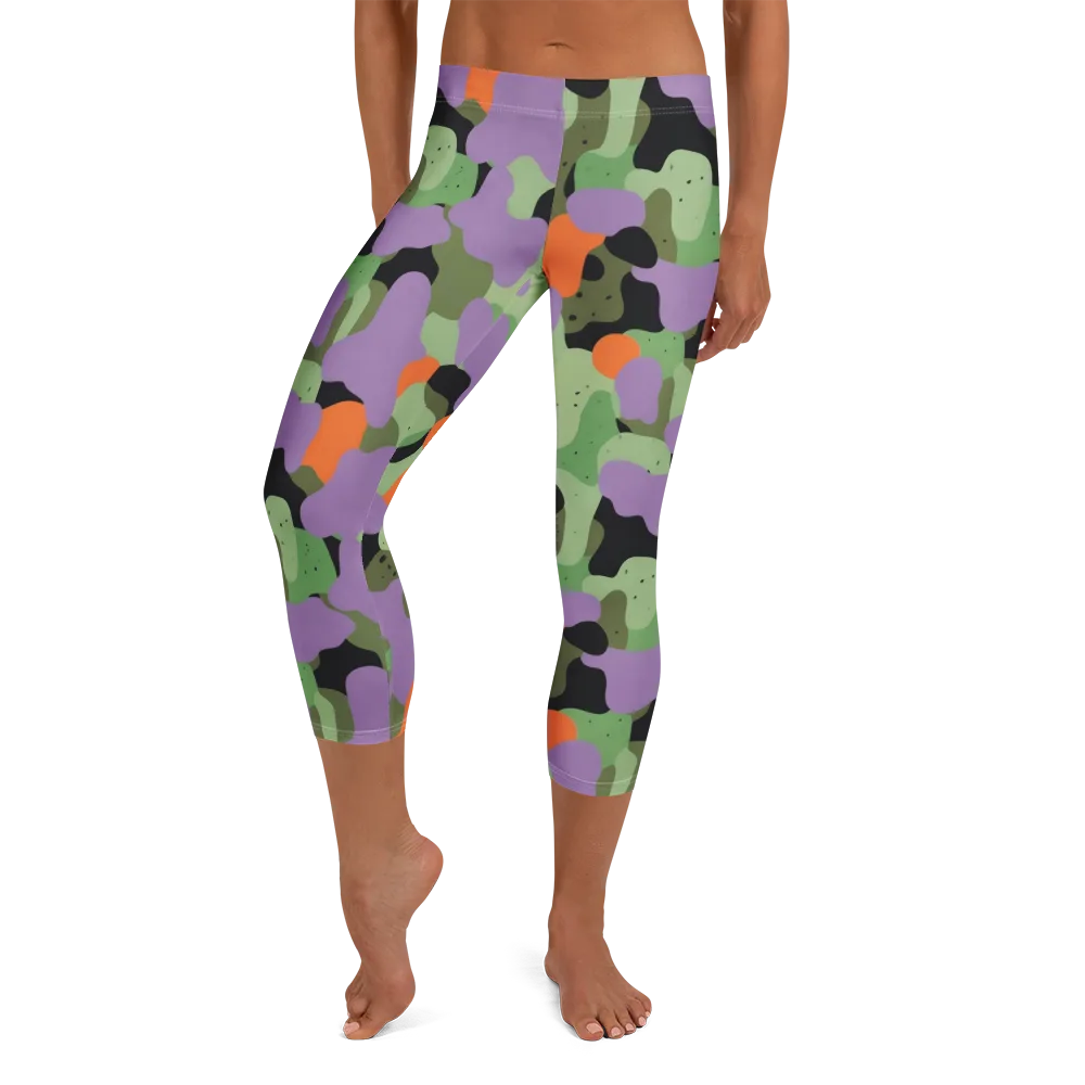 Moss Mirage on Capri Leggings — Front