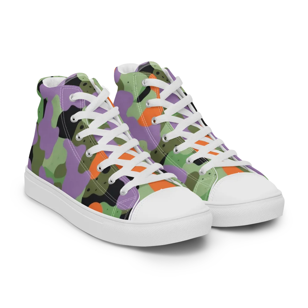 Moss Mirage on Men's High Top Canvas Shoes — Right Front