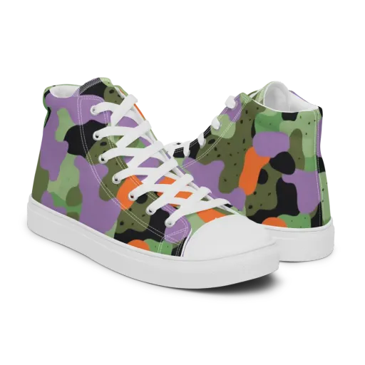 Moss Mirage on a Men's High Top Canvas Shoes