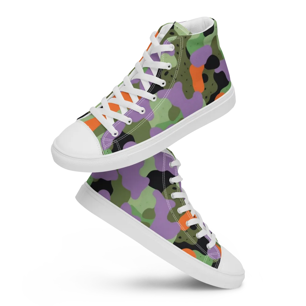 Moss Mirage on Men's High Top Canvas Shoes — Front