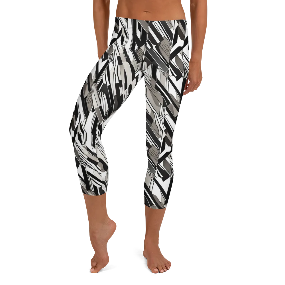 Piano Drift on Capri Leggings — Front