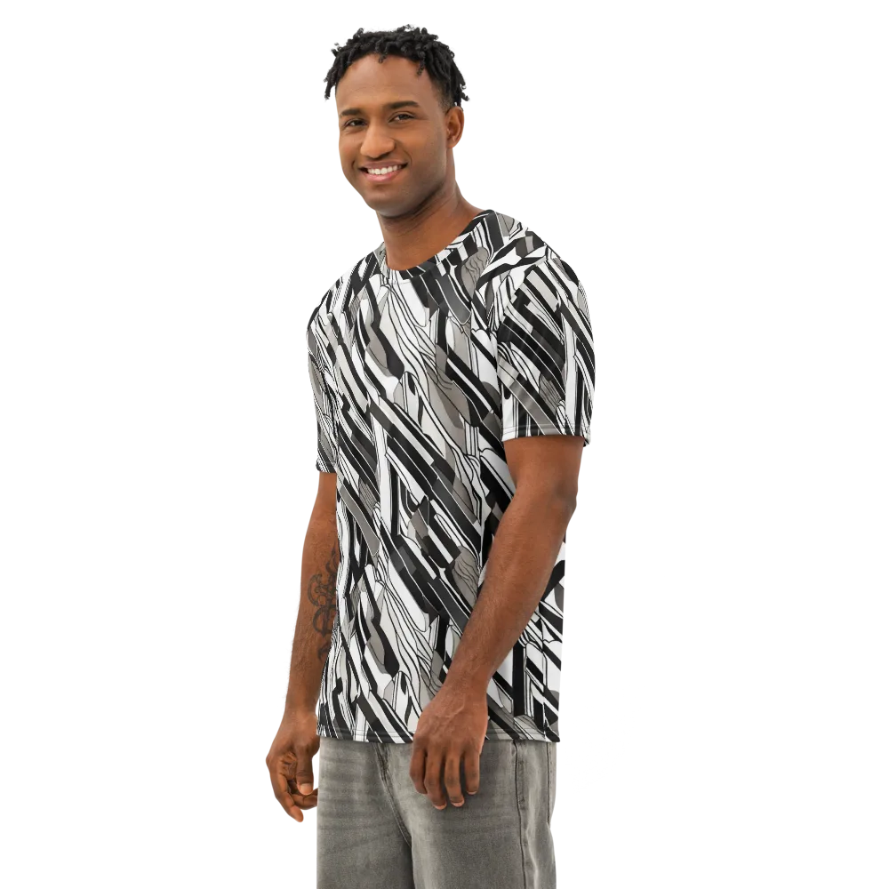 Piano Drift on Men's Cotton Crew Neck T-Shirt — Left Front