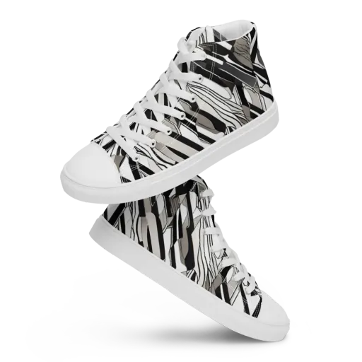 Piano Drift on a Men's High Top Canvas Shoes