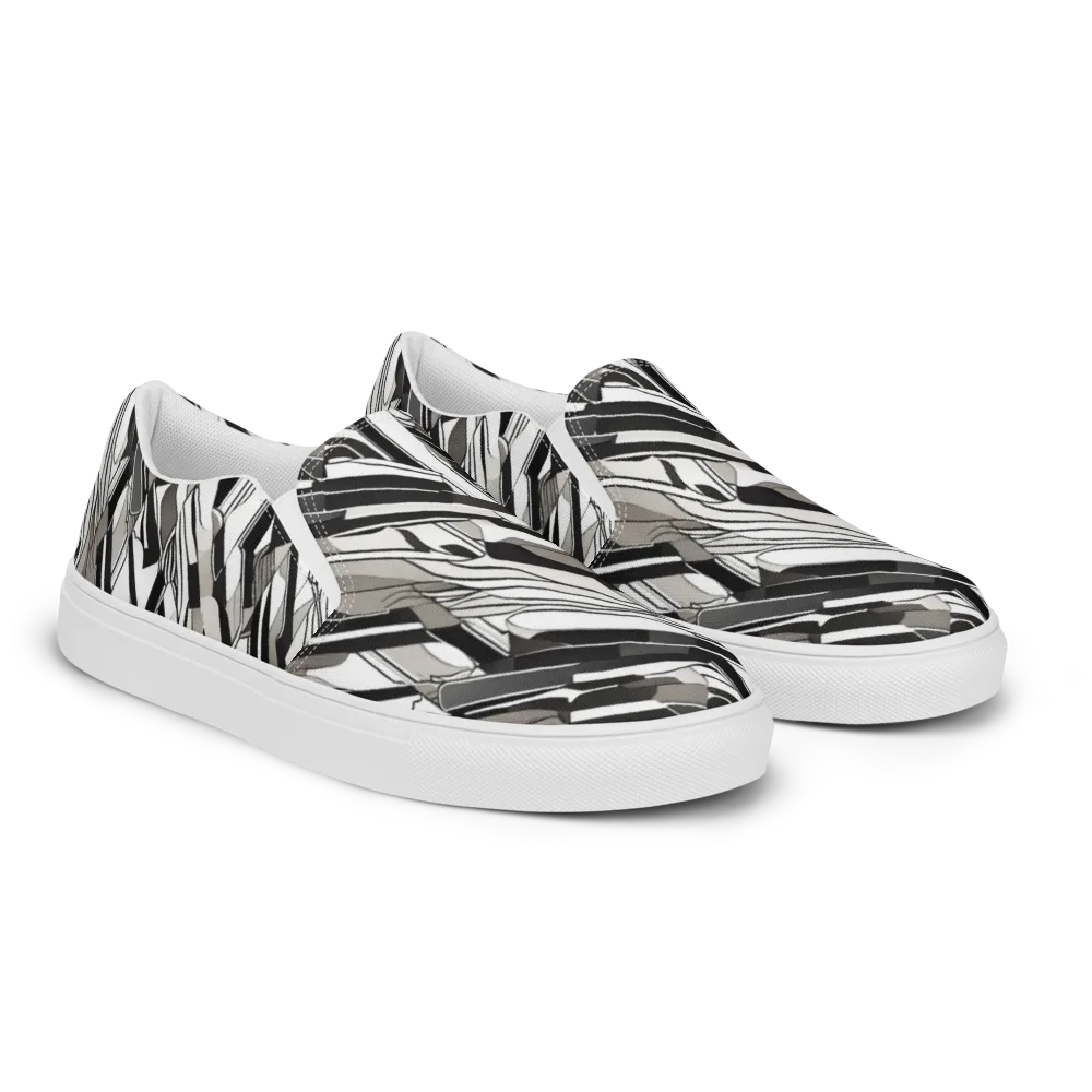 Piano Drift on Women's Slip-On Canvas Shoes — Right Front