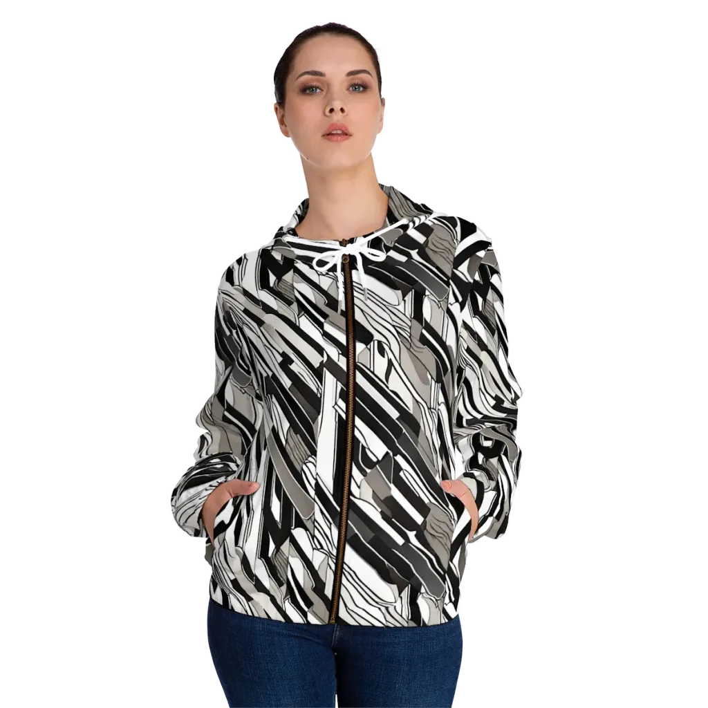 Piano Drift on Women's Full-Zip Hoodie — Front On Person