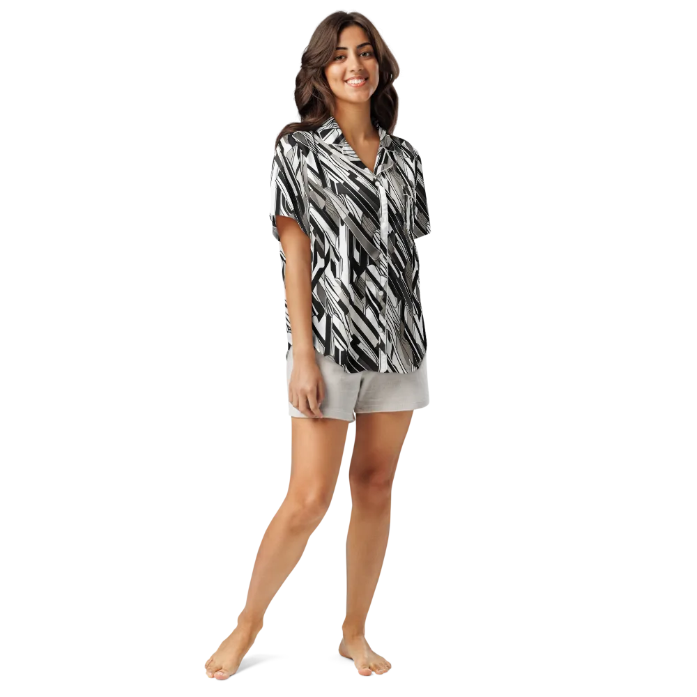 Piano Drift on Women's Short Sleeve Pajama Top — Front