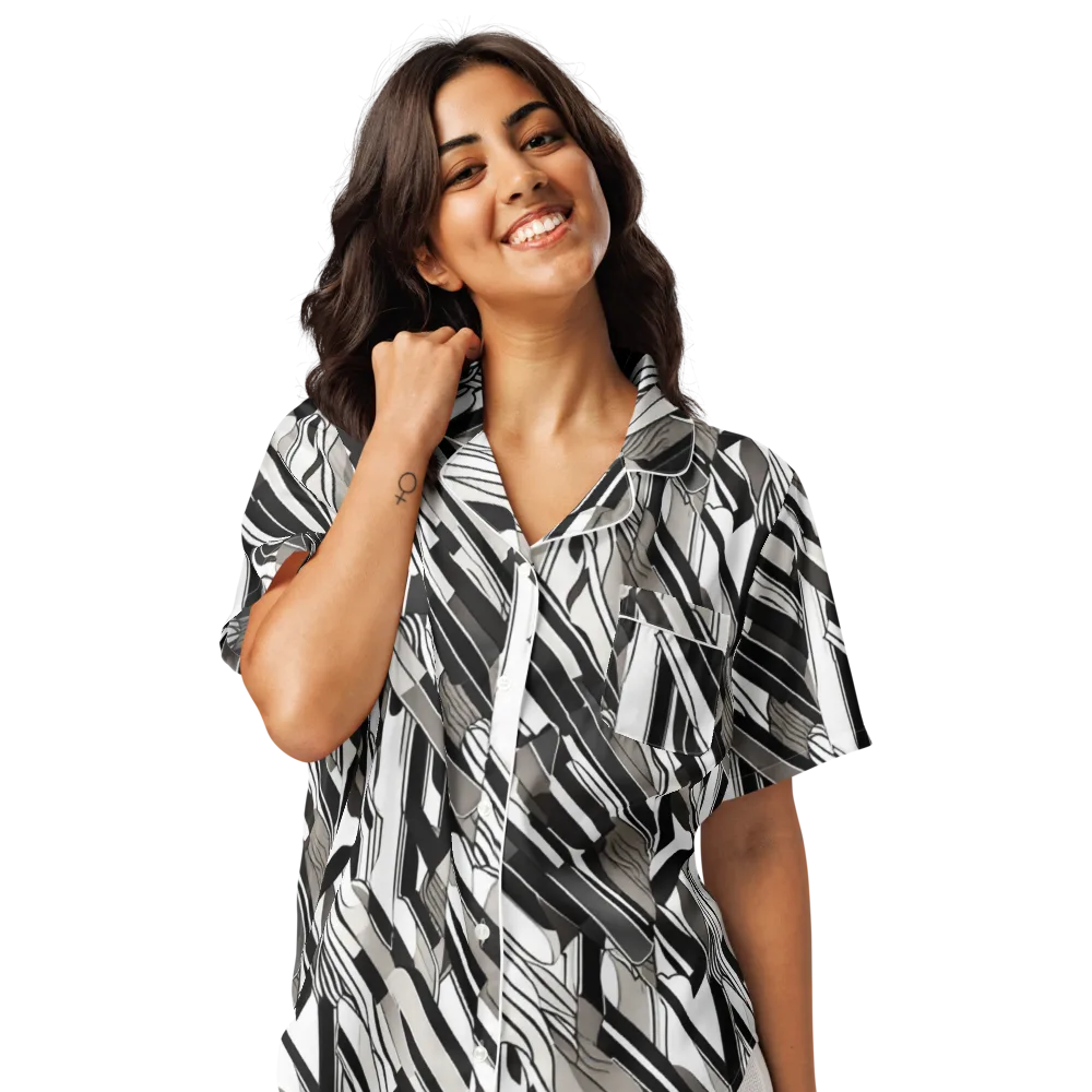 Piano Drift on Women's Short Sleeve Pajama Top — Front