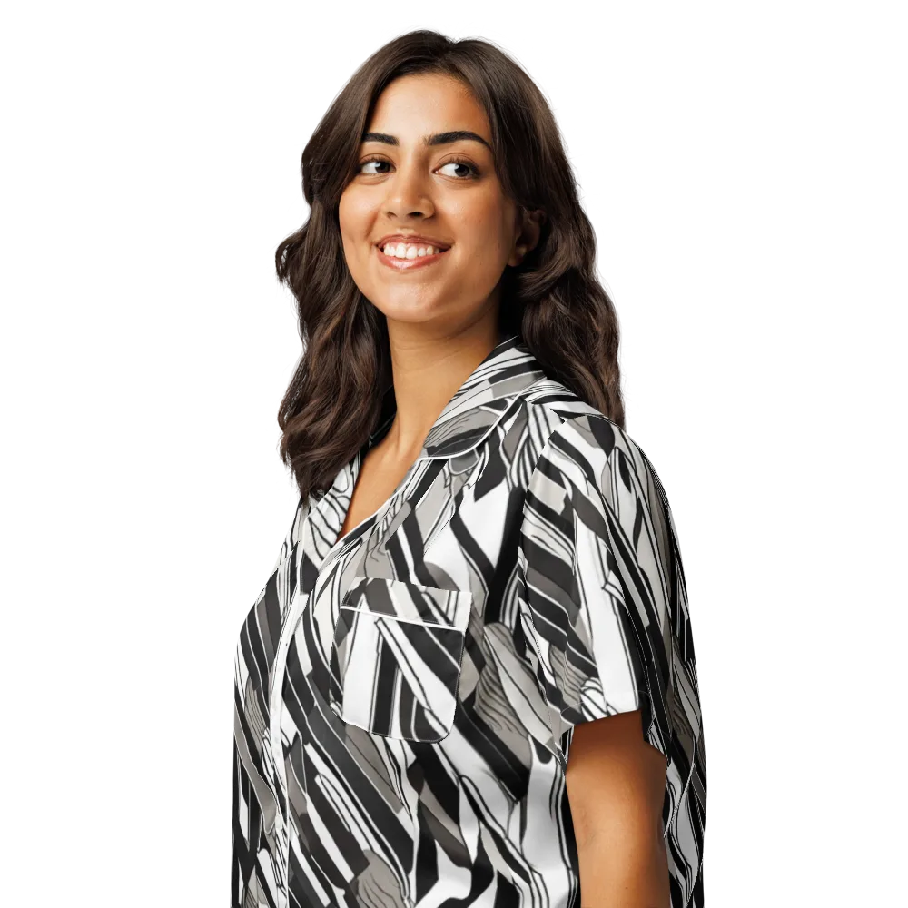 Piano Drift on Women's Short Sleeve Pajama Top — Left Front
