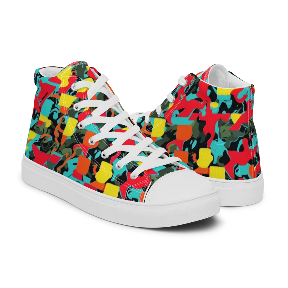 Rebel Botanica on Men's High Top Canvas Shoes — Right
