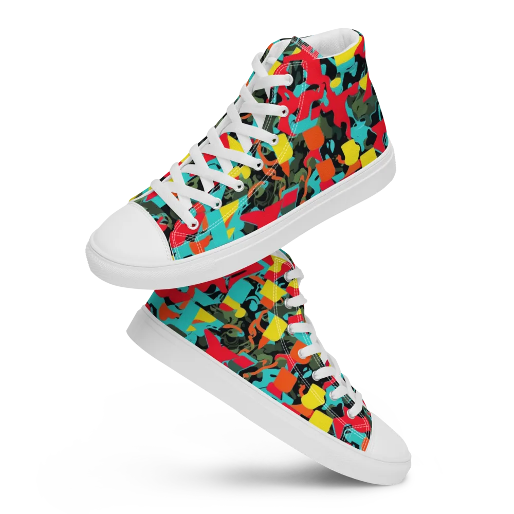 Rebel Botanica on Men's High Top Canvas Shoes — Front