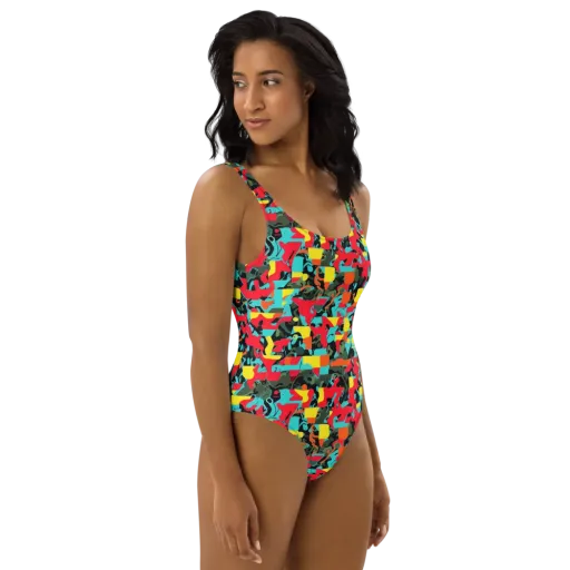Rebel Botanica on a One-Piece Swimsuit